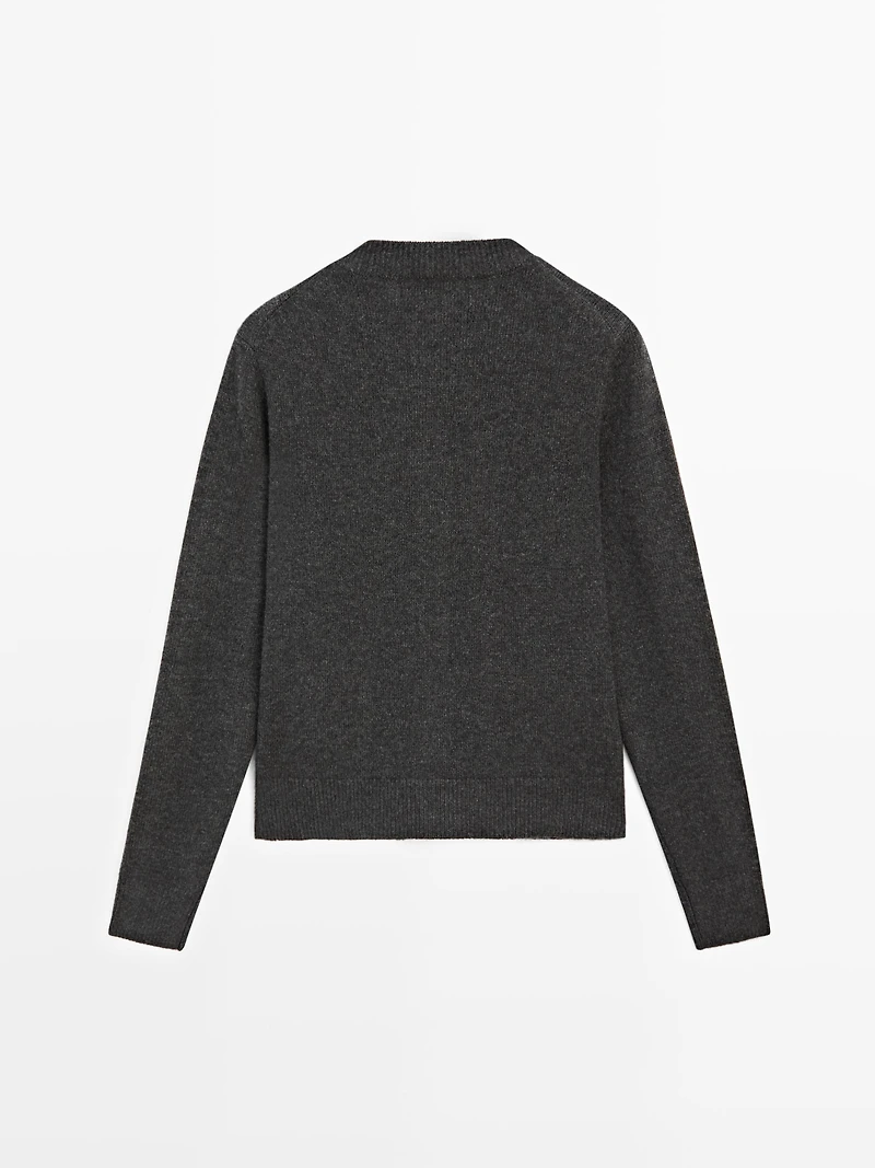 Knit cardigan with gold buttons