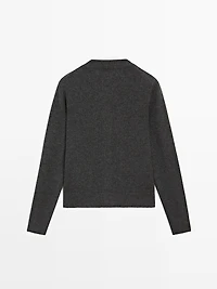 Knit cardigan with gold buttons