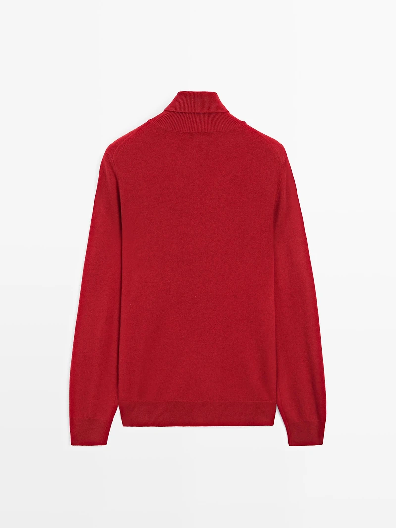 Knit wool and cashmere sweater with high neck - LIMITED