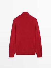 Knit wool and cashmere sweater with high neck - LIMITED