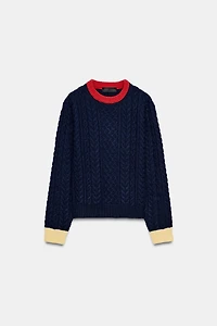 CABLE KNIT COLORBLOCK JUMPER