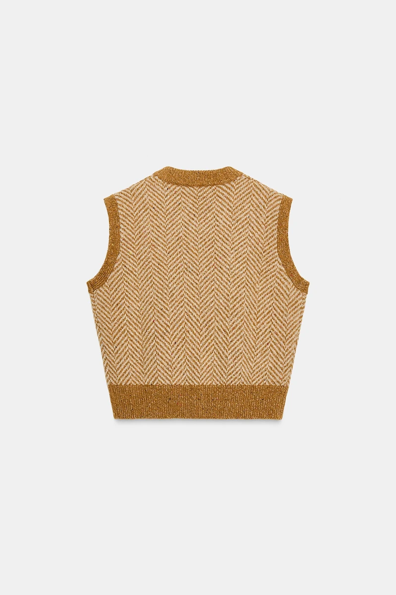 HERRINGBONE WOOL VEST