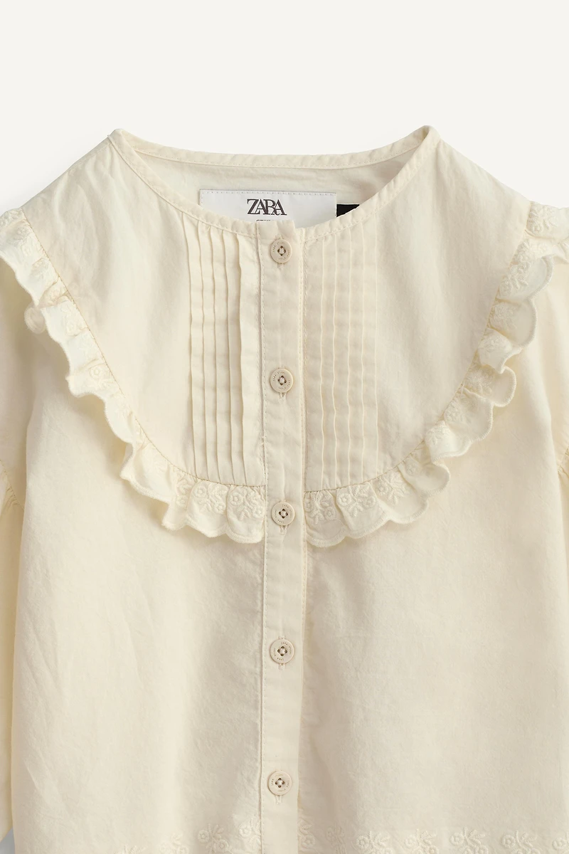 LIMITED EDITION EMBROIDERED RUFFLED FLORAL SHIRT