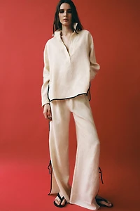 PANTALON LISERÉS 100% LIN ZW COLLECTION
