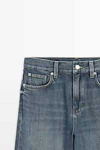 Mid-waist cropped wide-leg jeans