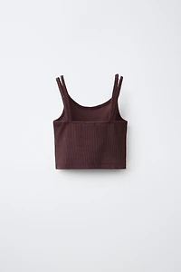 RIBBED TOP AND STRAIGHT PANTS SET