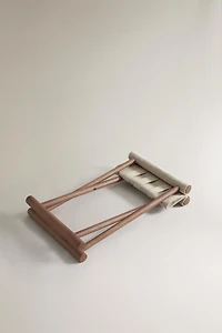 FOLDING ASH WOOD AND COTTON STOOL