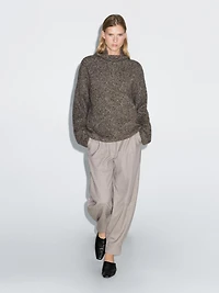 Wool blend trousers with buckle detail