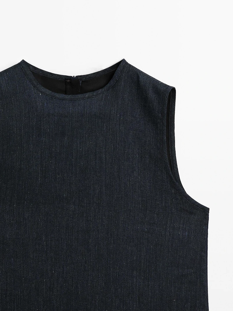 100% cotton denim mini dress