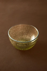 BUBBLE GLASS BOWL WITH RIM