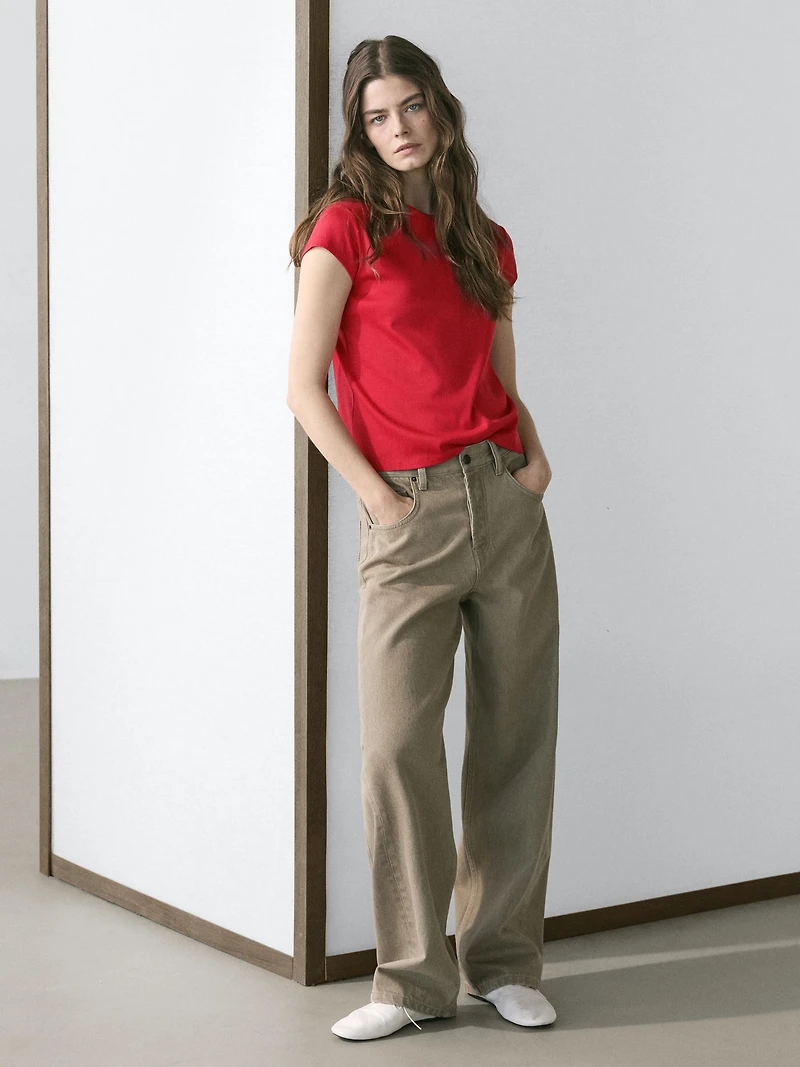 Mid-waist balloon fit jeans