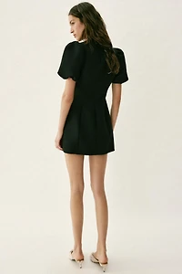 PUFF SLEEVE SHORT DRESS
