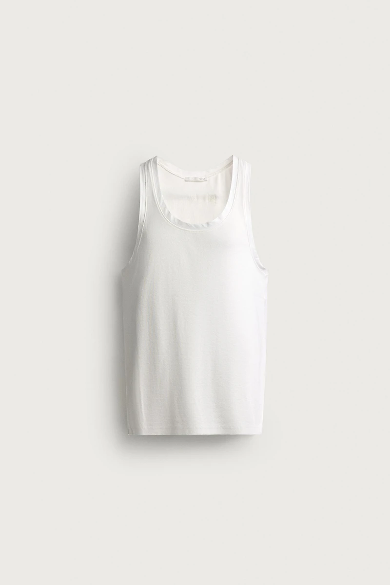 RIB TANK TOP WITH MATCHING TRIM