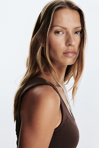WIDE STRAP POLYAMIDE TOP