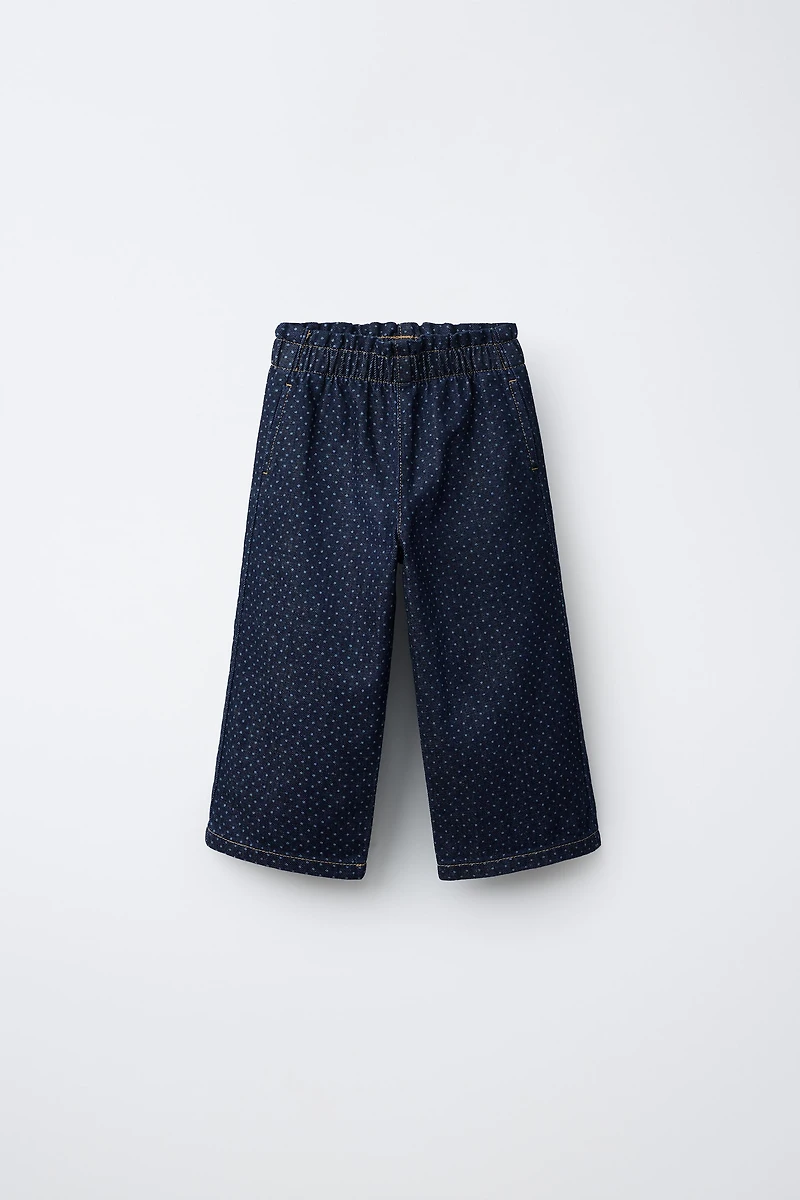 POLKA DOT WIDE LEG JEANS