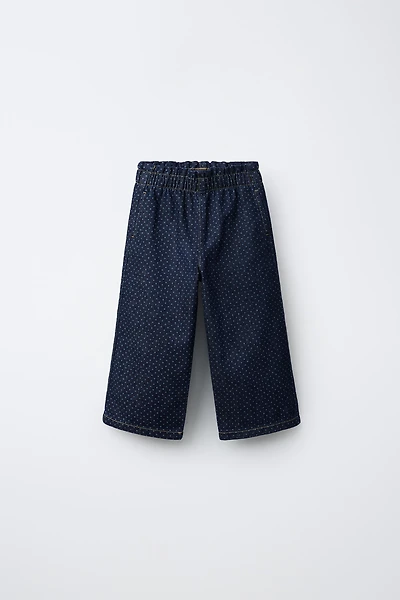 POLKA DOT WIDE LEG JEANS