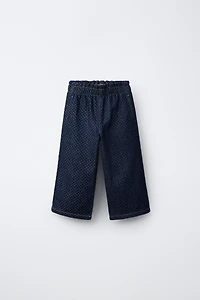 POLKA DOT WIDE LEG JEANS