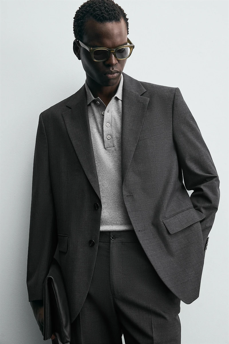 PLAID SUIT BLAZER