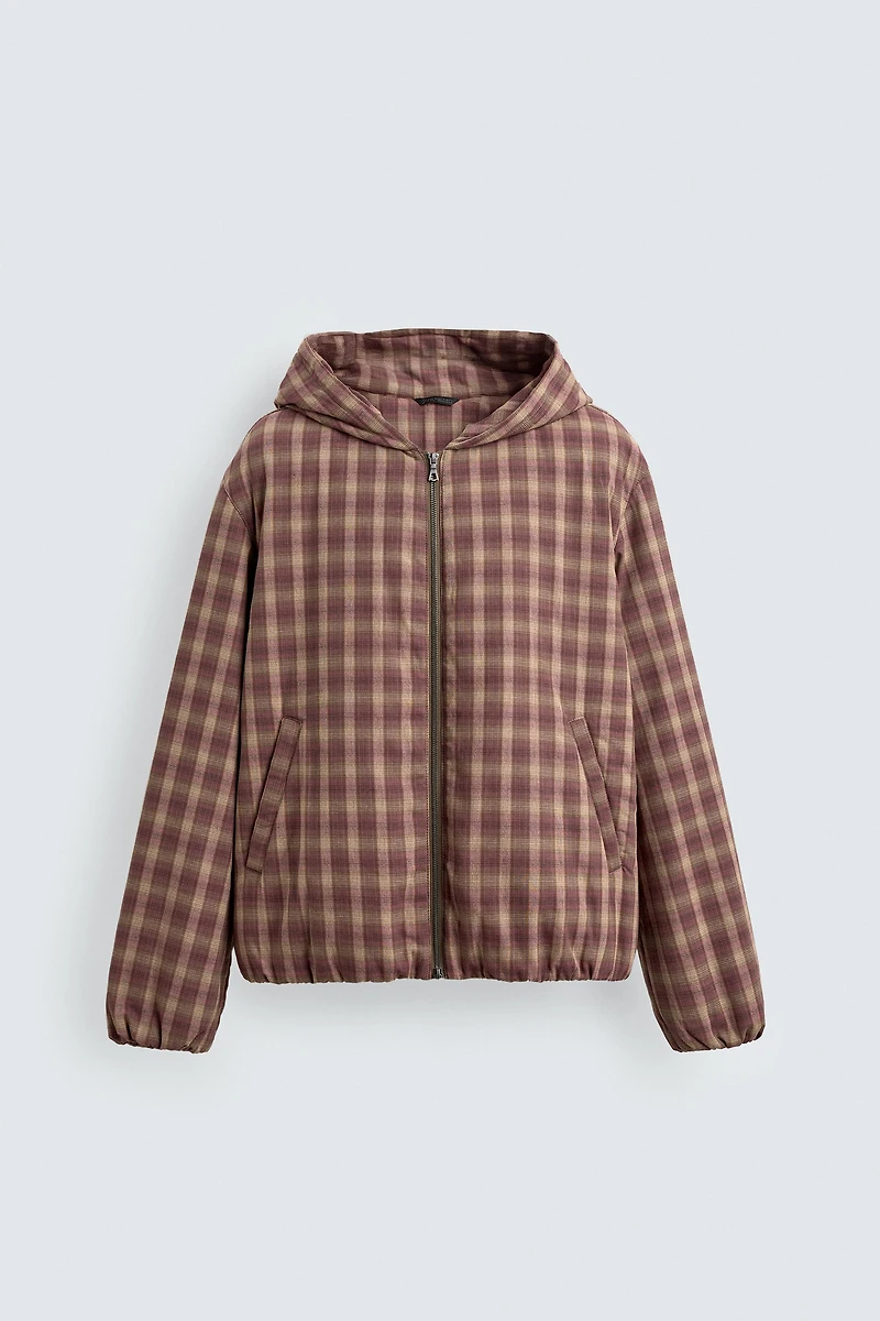 CHECKERED HOODIE JACKET