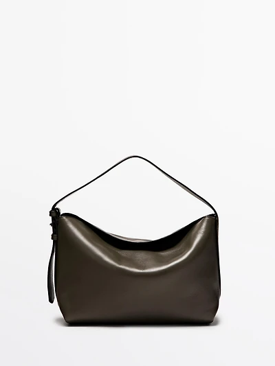 Petit sac porté épaule en cuir nappa