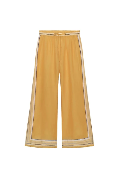 PANTALON À RAYURES 100 % RAMIE ZW COLLECTION