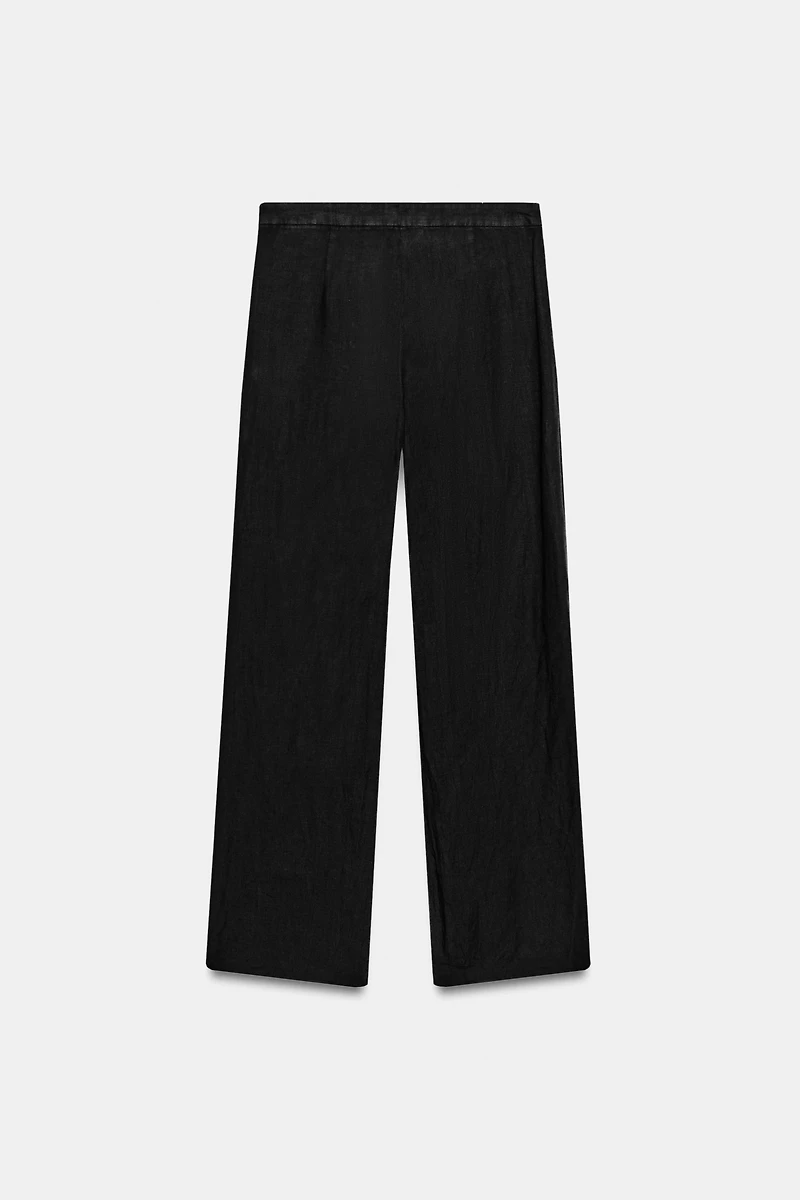 PANTALON À VOLANTS 100 % LIN ZW COLLECTION
