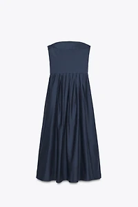 STRAPLESS POPLIN DRESS