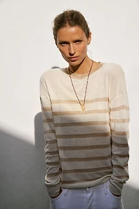 METALLIC THREAD STRIPED JUMPER