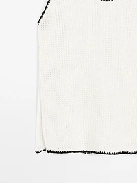 100% cotton strappy crochet top
