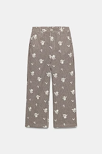 EMBROIDERED PLAID CULOTTES