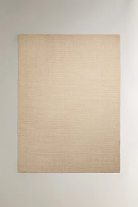 WOOL AREA RUG WITH SCALLOPED LINES