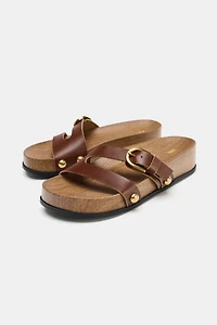 LEATHER STRAPPY PLATFORM SANDALS