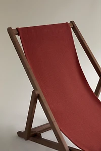CHAISE LONGUE PLIANTE BOIS ET COTON