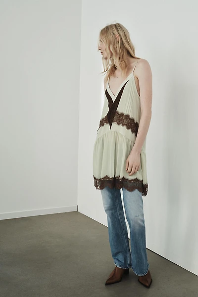 SHORT COMBINATION LACE DRESS