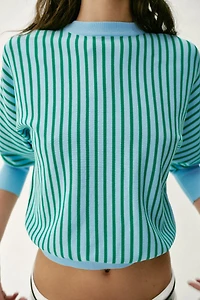 STRIPED KNIT SWEATSHIRT