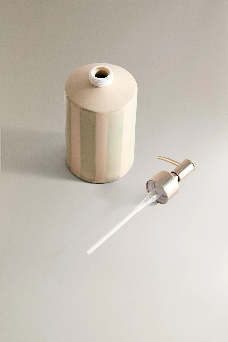DISTRIBUTEUR SAVON CÉRAMIQUE RAYURES