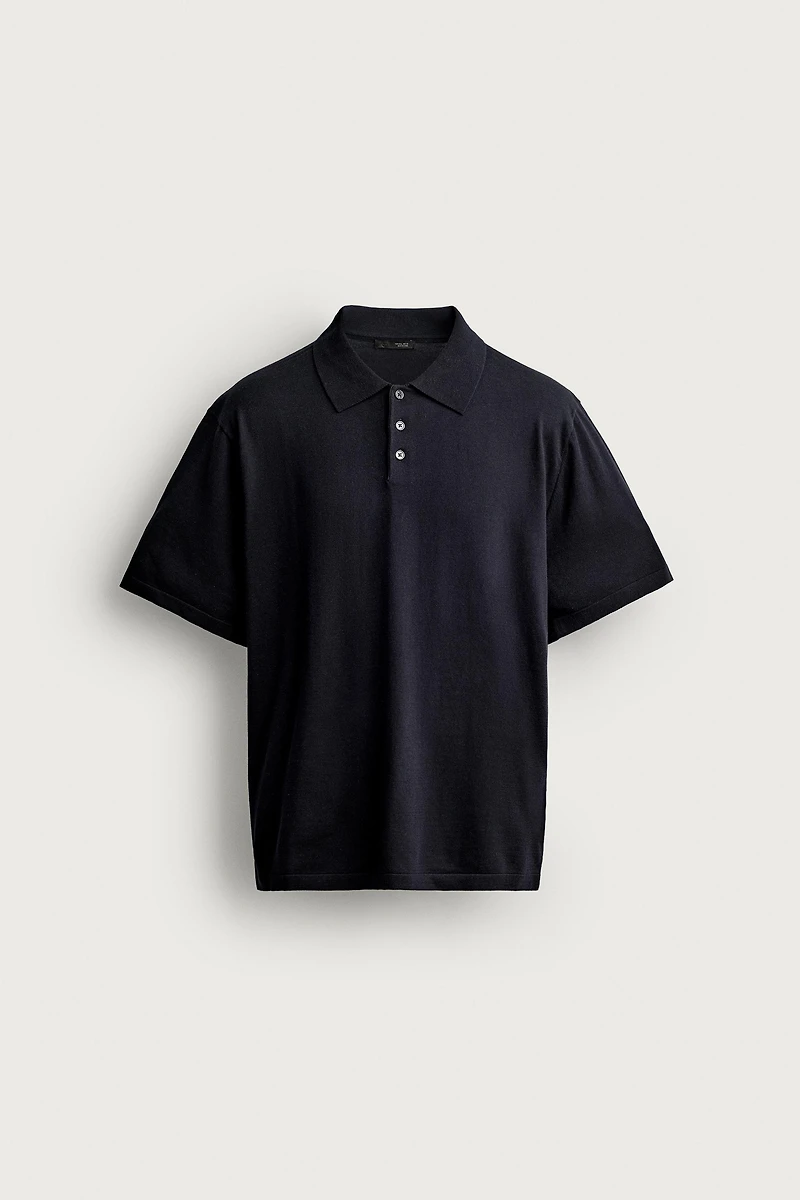 POLO REGULAR FIT EN MAILLE MÉLANGE DE COTON