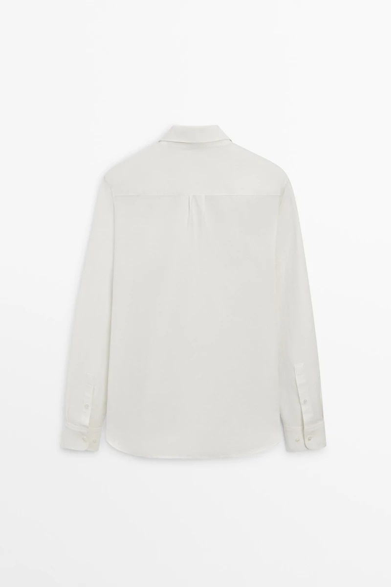 Regular fit linen blend shirt