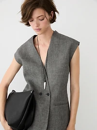 Gilet à épaules marquées en lin