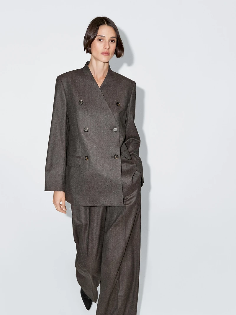 100% wool melange suit blazer