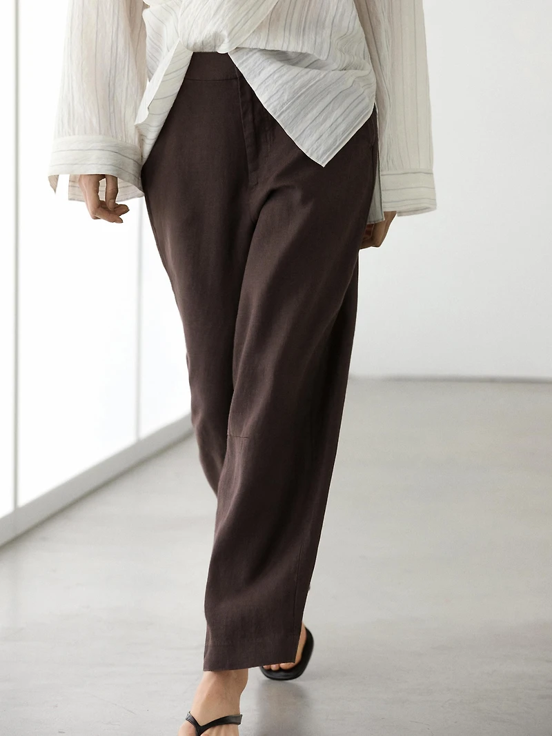 Flowing 100% linen trousers