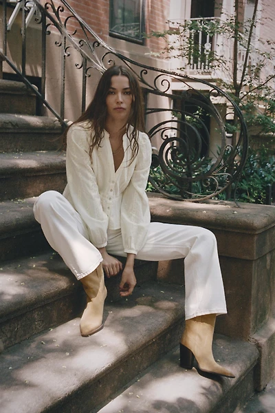 SUEDE COWBOY ANKLE BOOTS