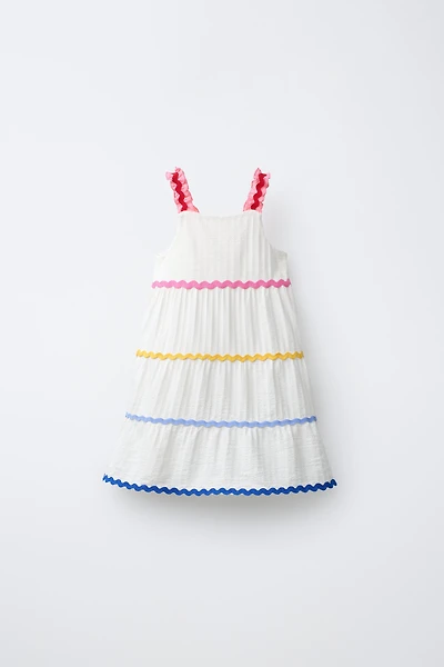 MULTI-COLOR RUCHED DRESS