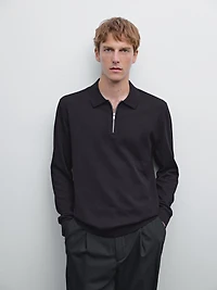 Pull polo maille fermeture Éclair