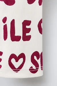 PRINTED RIBBED LEGGINGS