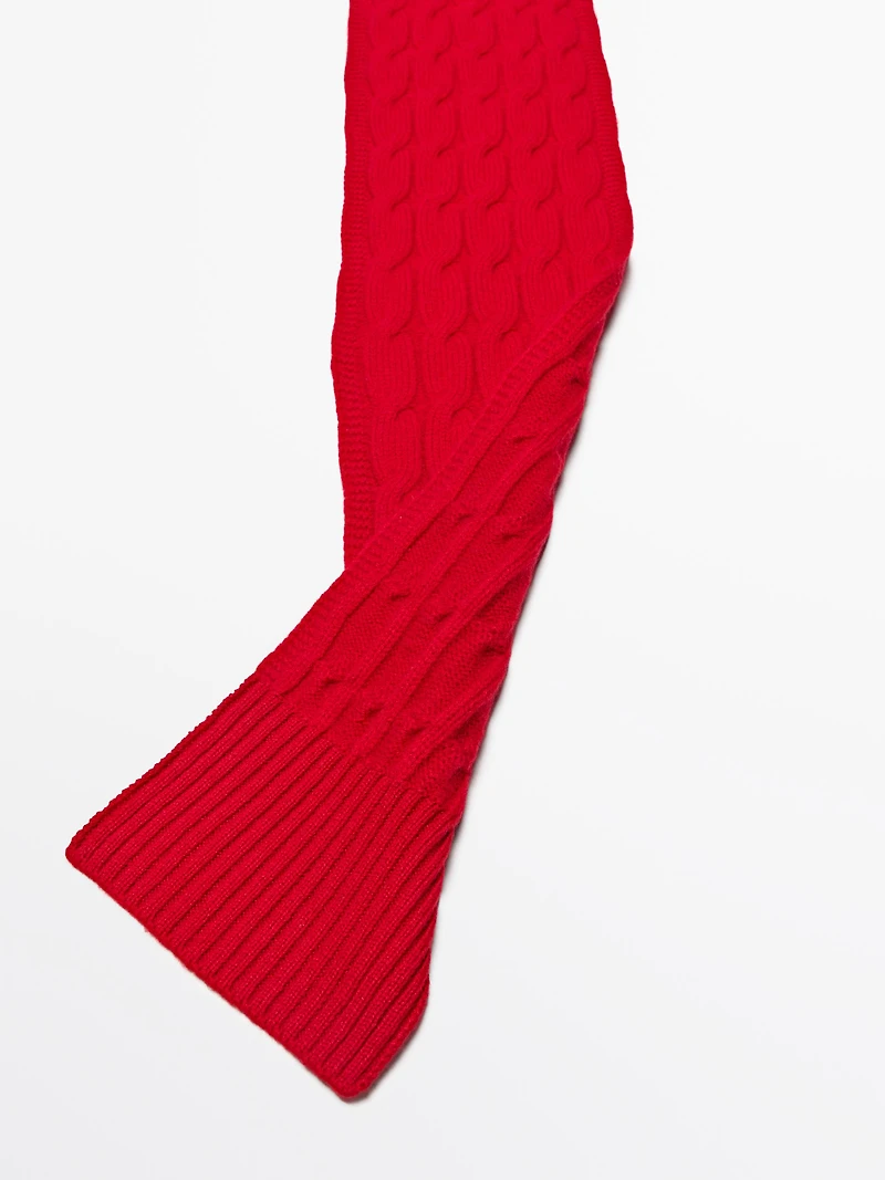 Écharpe tressée en laine mélangée