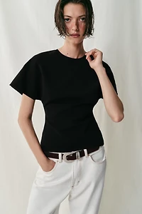 SHORT SLEEVE CUT OUT TOP