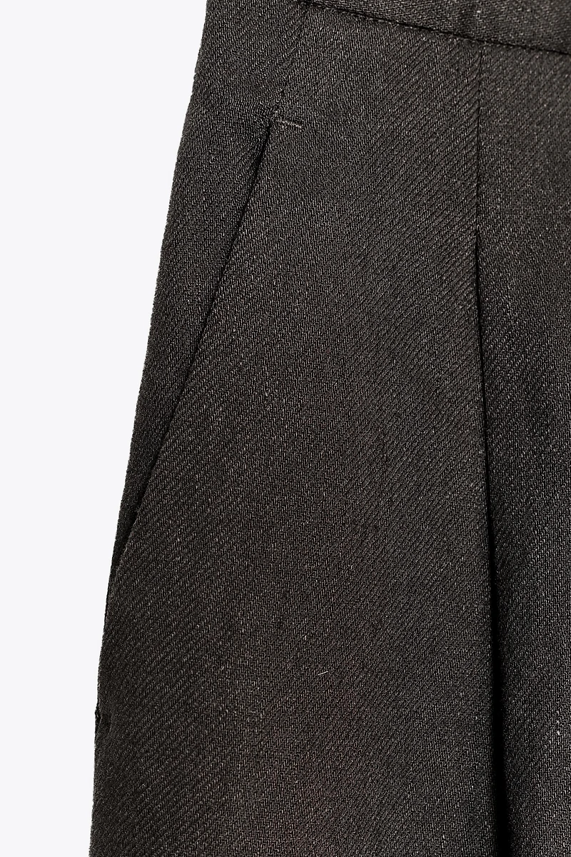 PLEATED LINEN BLEND PANTS ZW COLLECTION