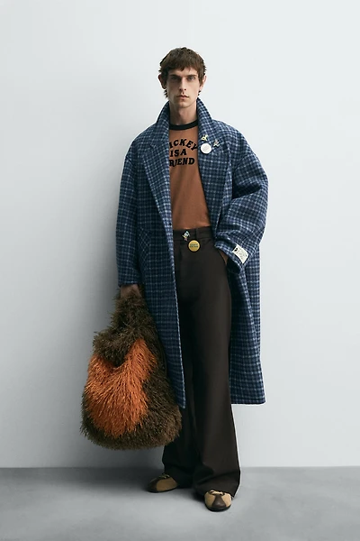 OVERSIZE CHECK COAT HARRY LAMBERT FOR ZARA X DISNEY