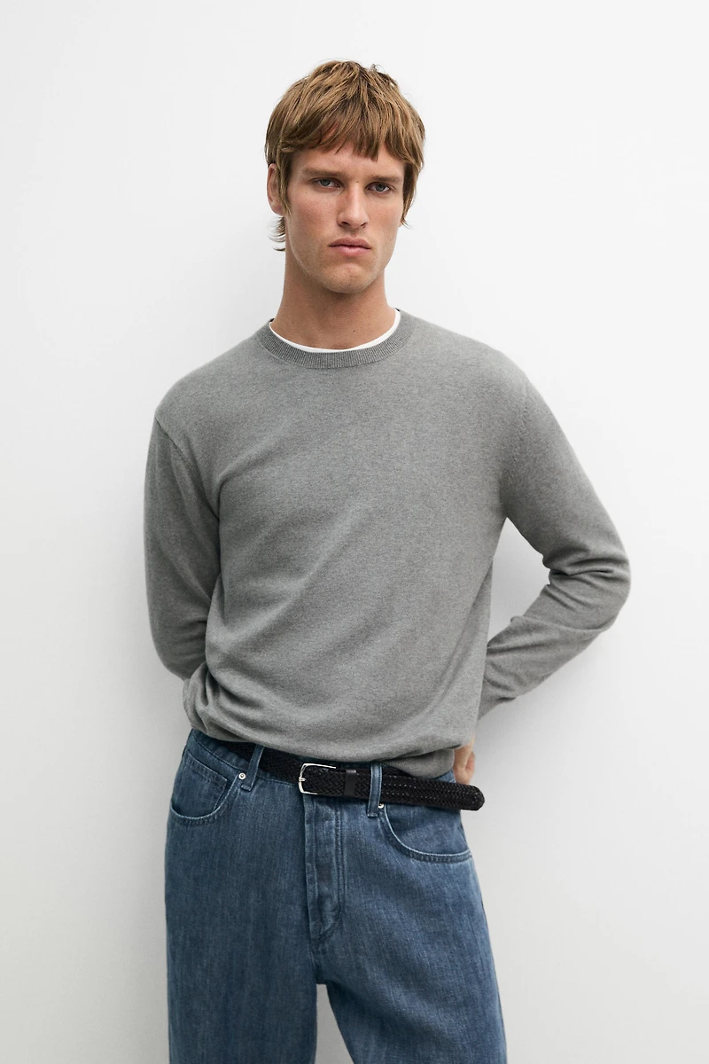 Cotton blend knit sweater